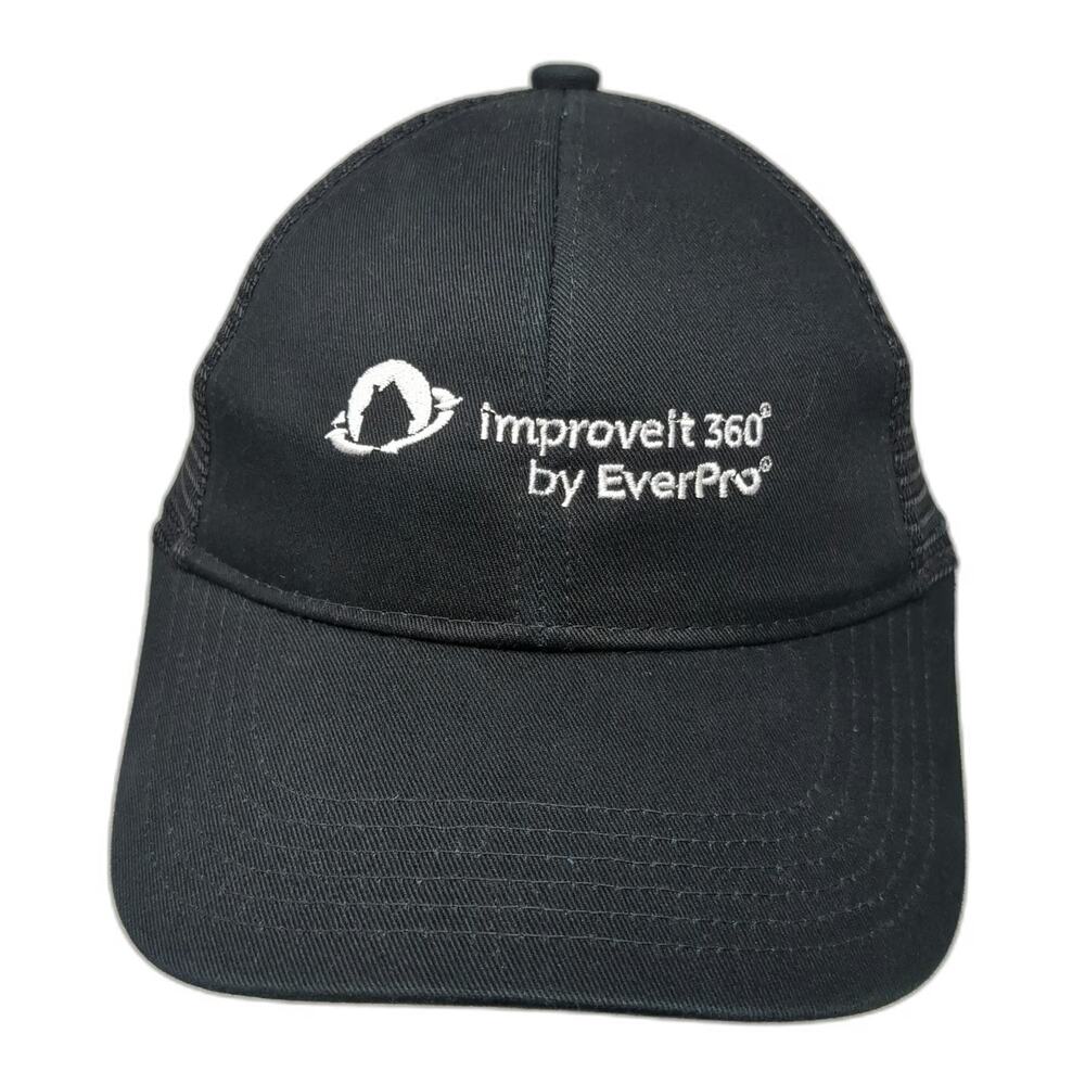 Port Authority Baseball Cap Black One Size Mesh Back improveit 360 EverPro Hat